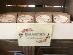 Organic cranberry soaps made with cranberries grown in Massachusetts